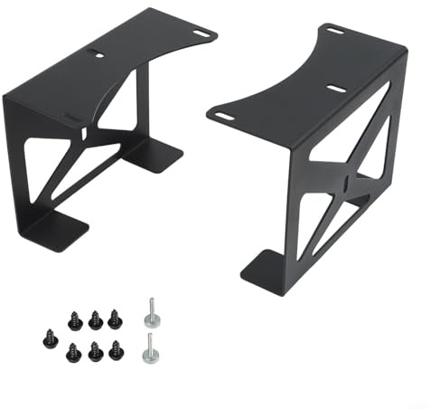Glomc Under-Desk Metal Storage Stand For PS5 Console, Space-Saving Gaming Rack With Silicone Pads & Openwork Design For Heat Dissipation,Carbon Steel Mount Holder