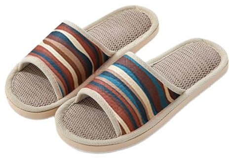 Unisex tofflor sommar, tofflor unisex pantoletter, mjuka sulor, espadrilla-linnesandaler, halkfria sommarskor, lätta tofflor, inomhus, öppen tå, andas, bekväma skor
