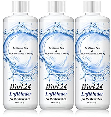 Wark24 Luftbinder Bubble Stop, 3 x 400 g, Wasserbettpflege gegen Luftblasen im Wasserbett, unterstützt geräuschfreien Schlaf und verlängert die Haltbarkeit