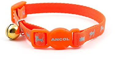 Ancol Hi-Vis Safety Kitten Collar, Neon Orange