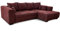 Cavadore Ecksofa Mavericco / XXL Eckcouch Inkl. Rückenkissen und Zierkissen / Longchair rechts / Industrial Style / 285 x 69 x 170 (BxHxT) / Mikrofaser Rot (bordeaux)