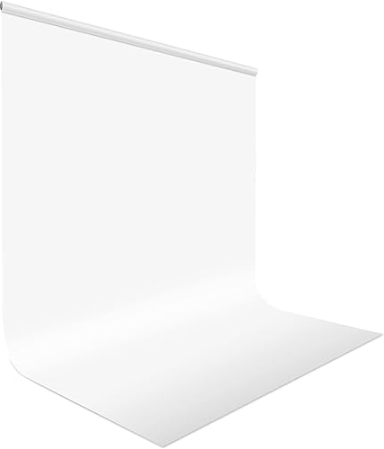 UTEBIT Foto Hintergründe Weiß, 1.5mx2m Fotohintergrund Weiß Fotografie Schlicht Anti-Falten Fotowand Hintergründe Polyester Faltbare Back Drop für Fotoshooting Videoaufnahme (Kühl Bügeln)