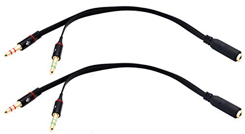 zdyCGTime Cable Divisor de Audio y vídeo para Auriculares de 3,5 mm y 3 Polos,3,5 mm AUX Macho a 2 Puertos 3,5 mm Hembra Adaptador Divisor de Auriculares, para Smartphone,tabletas, MP3.