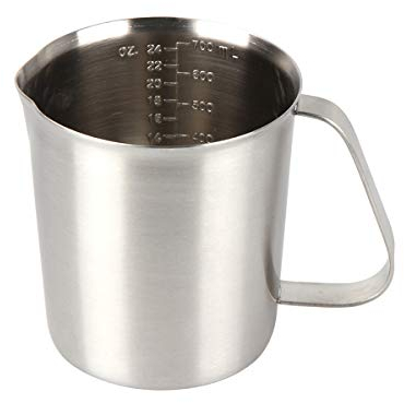 Kitchnexus Brocca da Latte in Acciaio Inossidabile Il Misurino per Latte per caffè e Latte Art, 700ML