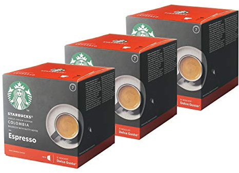 Starbucks Nescafé Dolce Gusto Colombia Espresso Lot de 3 boîtes de 12 Capsules de café