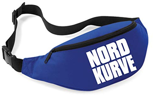 Uglyshirt89 Nordkurve Bauchtasche | Ultras Gelsenkirchen Fussball Sport Fan Tasche (Blau)