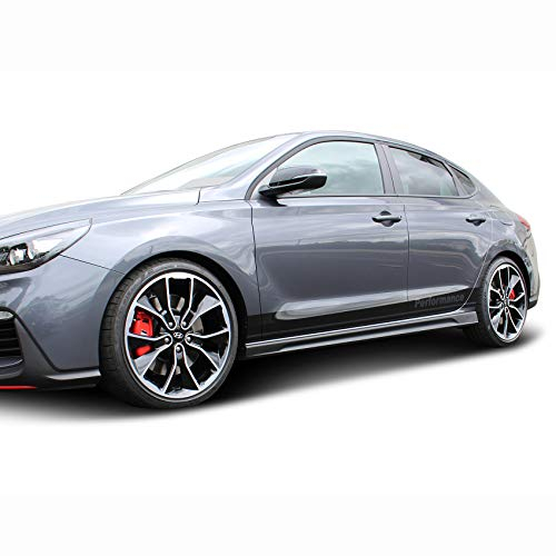 Folien Set Performance Seitenstreifen Beidseitig Folie Dekor Aufkleber Selbstklebend Passgenau Kfz Zubehör für Auto Fahrzeug Carwrapping D018 (3M 2080 Schwarz Matt)