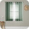 MRTREES Voile Gardinen Vorhang halbtransparent kurz mit Ösen in Leinenoptik Stores Gardinen Schals für Wohnzimmer Schlafzimmer Kinderzimmer Armeegrün 145×140cm (H×B) 2er Set