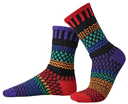 Solmate Socks - Mismatched Crew Socks for Women or Men, Gemstone, Large