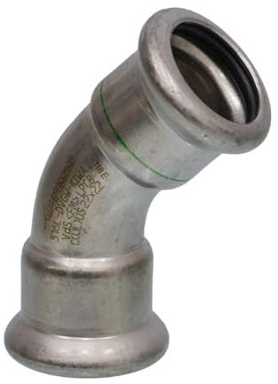 SEPPELFRICKE Edelstahl XPS041, Bogen 45° I/I, 42 mm