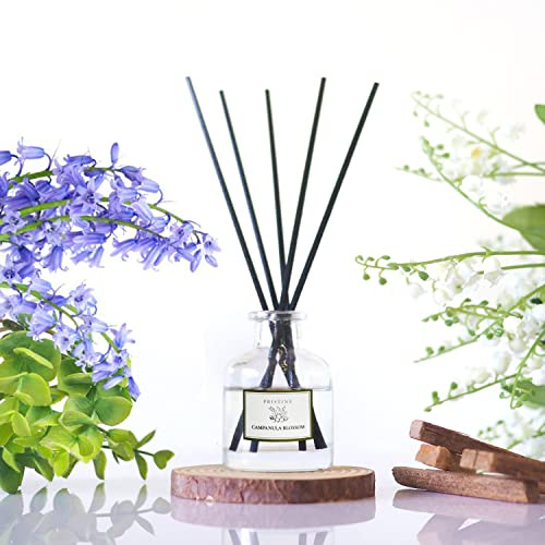 PRISTINE Campanula Blossom/Inspired by Hotel Duke Reed Diffuser for Home | Fresh Blend of Bluebell, Hyacinth, Cloves Reed Diffuser Set, Oil & Reed Diffuser Stick | Home & Office Decor | Fragrance Gift
