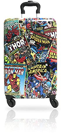 Fast Forward 20 Inches Luggage For Kids - Hard Sided Tween Travel Trolley kid suitcase for girls With Wheels, Marvel Comic Heroes 20 Inch, 20, Marvel Heroes