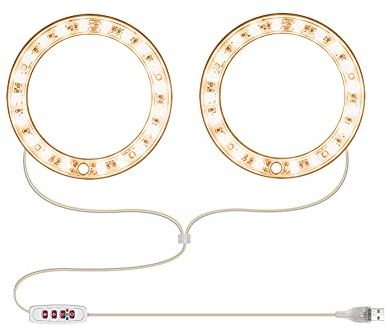 Ring Pflanzenlampe Pflanzen Wachstumslampe 4000k Sonnenlicht Warmweiß Phytolamp USB Wasserdichte Pflanzenlicht Lampe Bonsai Blumen Sämlinge Pflanzenleuchte (B)