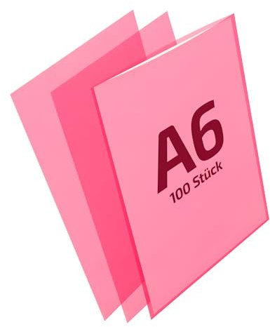 REIF Hamburg 16100 DIN A6 Hüllen rot, 100 Stück aus PE Stärke 0,130 mm, dokumentenecht, Dokumentenhülle für bis zu 20 Blatt, Schmalseite oben offen, Made in Germany