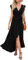GRECERELLE Womens Summer Maxi Dress Boho Floral Cocktail Wrap Dresses V Neck Casual Party Bohemian Flowy Long Dress for Ladies (Black, M)