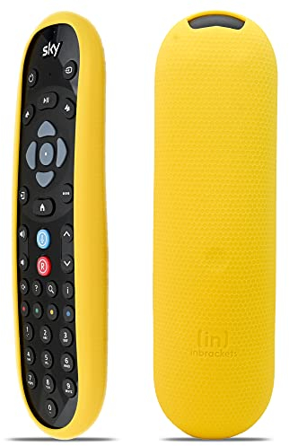 Inbrackets Schutzhülle für Sky-Q-Fernbedienung, stoßfeste Schutzhülle für die neueste Sky-Q-Fernbedienung EC202 – Premium-Silikon-Wabenstruktur (Gelb)