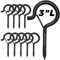 Ansxiy 10 PCS 3 inches Q-Hanger Hooks with Safety Buckle, Screw Hooks for Outdoor String Lights, Ceiling Hooks for Hanging Plants, Black