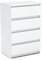 MRBLS Kommode mit 4 Schubladen Sideboard Schubladenschrank Kleiderschrank Modern Möbel mit Schubladen für Ihr Schlafzimmer (Weiß Matt) – 60 x 92,5 x 33,5 cm (B/H/T)