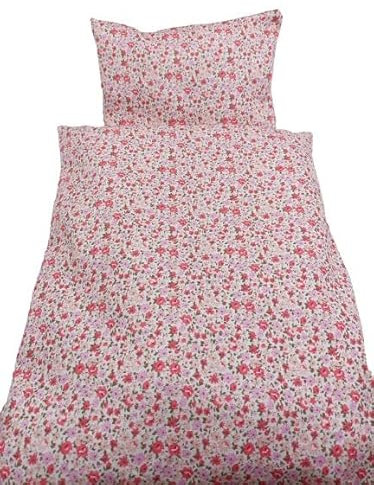 Puppen Bettwäsche, Decke 40h x 31b cm, Kopfkissen 16h x 23b cm. Blumenwiese Design