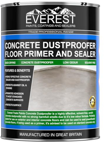 Everest Trade - Concrete Dustproofer/Floor Primer & Sealer - Solvent Free (Clear, 5 Litre)