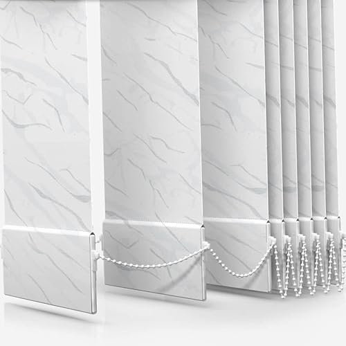 HOMESMART BLINDS PVC Wipeable Blackout Replacement Vertical Blind Slats Louvres Made to Measure 89mm (3.5) Fiesta White - Up To 4M /157 Inch Length