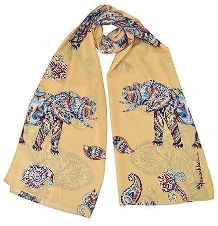 Anuschka Damen Women's Original Printed Artwork Scarf Chiffon-Schal