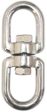 Reinartz Wirbel Auge-Auge Ø 6 x 65 mm aus Edelstahl V4A 1 Stück A4 Drehwirbel Boot Aufhängen von Boxsack Hängesessel Schwenkgrill Grill und Schaukel