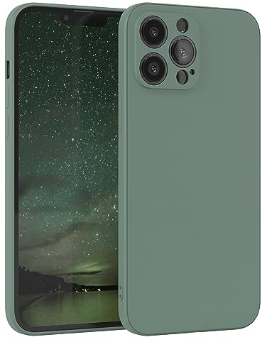 EAZY CASE - Silikonhülle für iPhone 13 Pro Max Hülle Silikon Case Dunkelgrün weich stoßfeste Handyhülle Schutzhülle mit Kameraschutz Dünn Premium Schutz Cover TPU Phone Bumper in Mitternacht Grün Matt