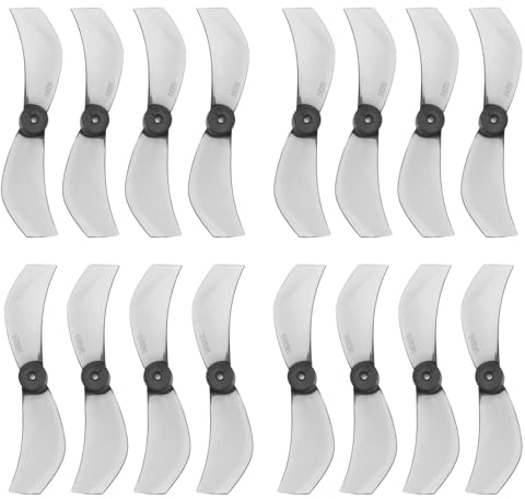 ECSiNG 16 Stück 2 Blatt Propeller (8CW + 8CCW) 1,0mm Wellenloch Kompatibel mit Meteor 75 Micro Bürstenlos Whoop Rahmen Drohne Quadcopter 08028 40mm Grau
