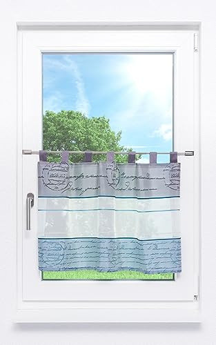 LYSEL Scheibengardine Hermina (Bx H) 140cm * 50cm Blau/Petrol