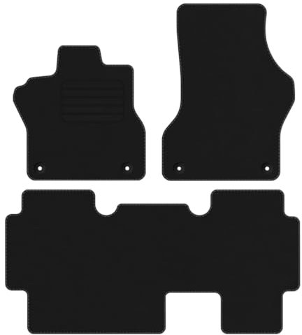 Velourmattenset für VW ID. Buzz Elektro ab Bj. 2022 3-TLG. Basic ovale Befestigungen Veloursfussmatten Automatten Mit Absatzschoner Passform Neu