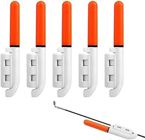 Aoreun Nachtlicht Knicklicht Angeln, 5 Stück Angel-Alarmglocken,Led Bissanzeiger Rutenspitze, Wasserdicht Glow Stick mit Schnalle,Nachtangeln Rod Lights für Meeresangeln,Rod Tip Lights (Rot)