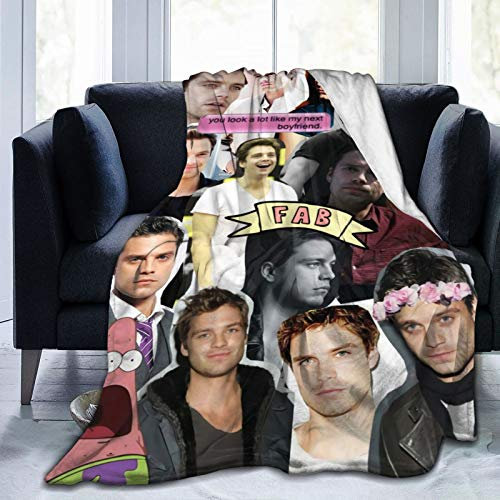 Suehome Sebastian Stan Bucky Barnes Weiche und bequeme warme Fleecedecke für Sofa, Bett, Büro, Kniepolster, Bett, Auto, Camping, Couch, gemütliche Plüsch-Überwurfdecken