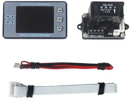 Battery Coulomb Counter, VAH9810 2,4 Zoll Color Screen Hall Bluetooth Voltage Current Capacity Energy Power Meter für RV Auto