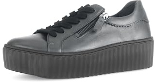 Gabor Damen Low-Top Sneaker, Frauen Halbschuhe,Best Fitting,Strassenschuhe,Freizeitschuhe,Turnschuhe,Laufschuhe,antiksilber(schw.),38 EU / 5 UK
