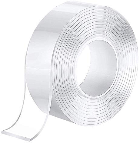 5M Double Sided Tape Heavy Duty,Strong Double Sided Sticky Tape, Carpet Tape Clear Tape Nano Tape, Traceless Transparent Double Sided Adhesive Tape for Office Home (5Meter x 2CM x 2MM)