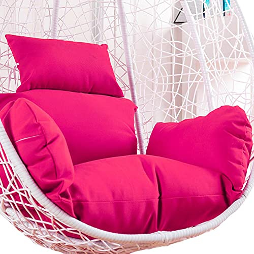 DKIEI Egg Chair Cushion Replacement, Hanging Egg Chair with Pillow, Outdoor Indoor Hanging Basket Seat with Filling Cotton, Rose