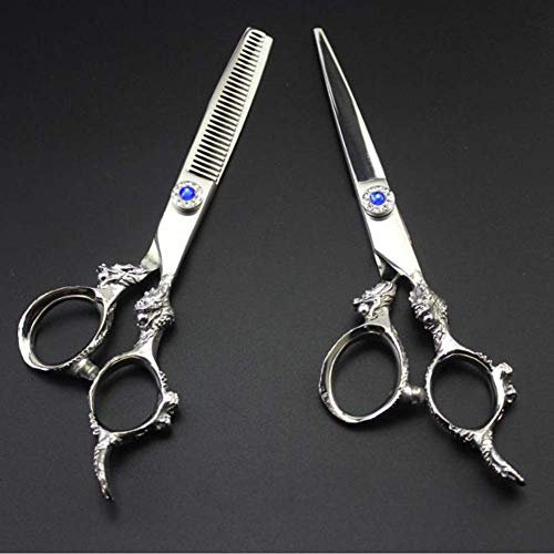 Haarschneidemaschine, Haarschneidemaschine oder Styling-Trimmschere, Friseurschere, japanischer Edelstahl, professionelle Rasierklingen in Haarschneide- und Stufenqualität, rot,