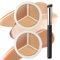 Concealer,Tri-Color Concealer Make Up,Full Cover Concealer Palette,Corrects Dark Circles Red Marks Scars (2PCS, 9g)