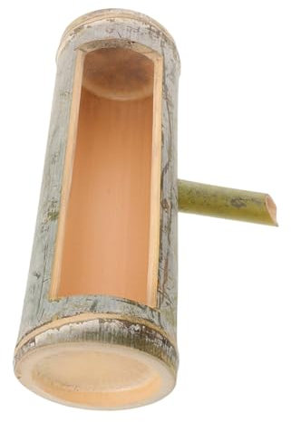 Happyyami Handmade Bamboo Water Fountain Natural Bamboo Tube with Spout for Zen Garden Decoration Aquarium Prosperity for Tranquil Home Atmosphere