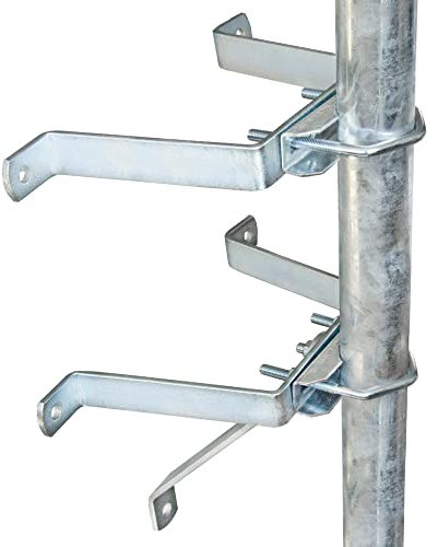 Premium X Mauerhalter 10cm Stahl verzinkt SAT Wandabstandshalter Wandbefestigung Stangenbefestigung Masthalter Wand für Mast bis Ø 60mm Halterung Satellitenschüssel Antenne