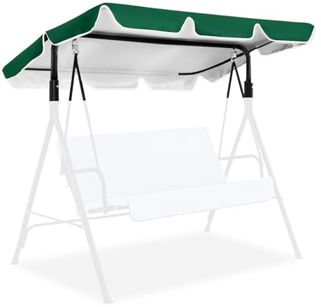 Hollywoodschaukel Dachbezug, 420D Oxford-Tuch Sonnendach, 210 x 145 cm, Wasserdicht, Hollywoodschaukel Ersatzdach 3 sitzer, Dach für Schaukel, UV-Schutz, Grün
