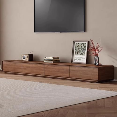 GLMGBP Stand-TV-Schrank aus Massivholz, Wohnzimmer, braun, TV-Einheit, Medienwand-Aufbewahrungsschrank, Gummiholzmaterial (180 cm)