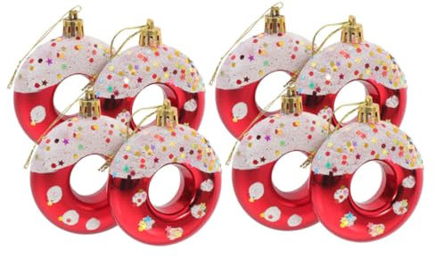 Garneck 8 Piezas Colgantes para Árbol de Navidad Pendientes de Dulces y Pan para Fiestas Infantiles Decoración de Año y Cumpleaños
