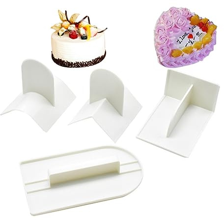 OUNONA 4pezzi Spatole per Dolci di Raschietto e Lisciatore per Torte Fondente Raschietto per Fondente Lisciatore per Torte Angolo Gomito Angolo Retto Utensili da Forno per Pasticceria