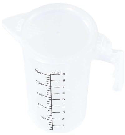 100/250/500ML Transparent Plastic Measuring Cup with Handle, Clear Water Jug Liquid Container with Lid Kitchen Tool(500ML)