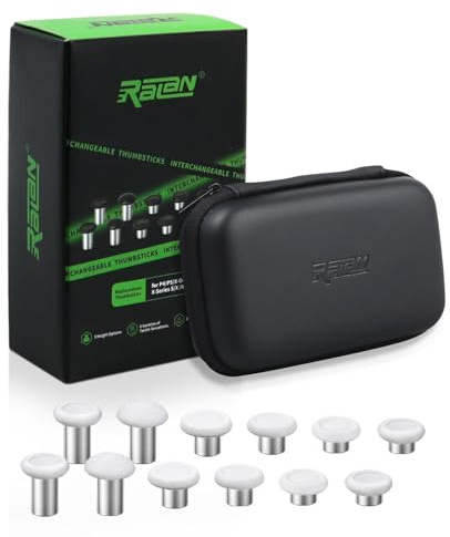 Gettimore Boutons de manette de rechange pour PS4, PS5, Xbox One, Series - 3D - Analogique 3D - Tête champignon en métal - Options noires et blanches - Alliage EVA durable