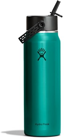 Hydro Flask – Lightweight Wide Flex Straw Cap Bottle 946 ml (32oz) | Edelstahl, auslaufsicher mit Trageschlaufe – Kalt 24 Std. isoliert – Emerald Green