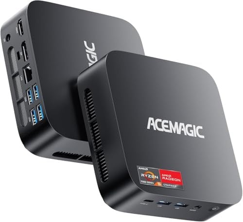 ACEMAGICIAN Mini K1 Mini PC, AMD Ryzen 5 7430U (Equivalent to 5850U, 6C/12T, Max 4.3Ghz),32GB DDR4(Dual Channel) 512GB M.2 SSD Windows 11 Pro Mini PC, Mini Computer with WiFi 6|BT 5.2|4K UHD|Type-C