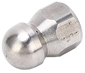 BAFOVY 5000 PSI High Pressure Washer Nozzle, Stainless Steel Pressure Washer Jetter Nozzle, Hot and Cold Water Up to 212F, Female Thread for Sewer Sink Toilet Pipe Cleaning (Ball Head Front 1 Rear 3
